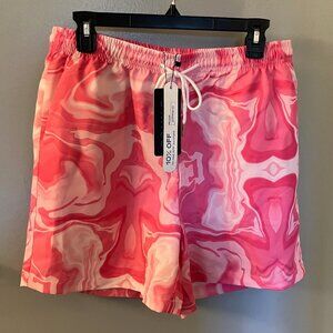 NWT Romwe Shein Pink/White Tie Dyed Womens Shorts L